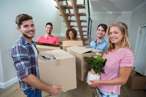 Boxes and household items stored in an Earlscourt self storage unit