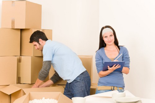 Packed boxes ready for local removals in Earlscourt