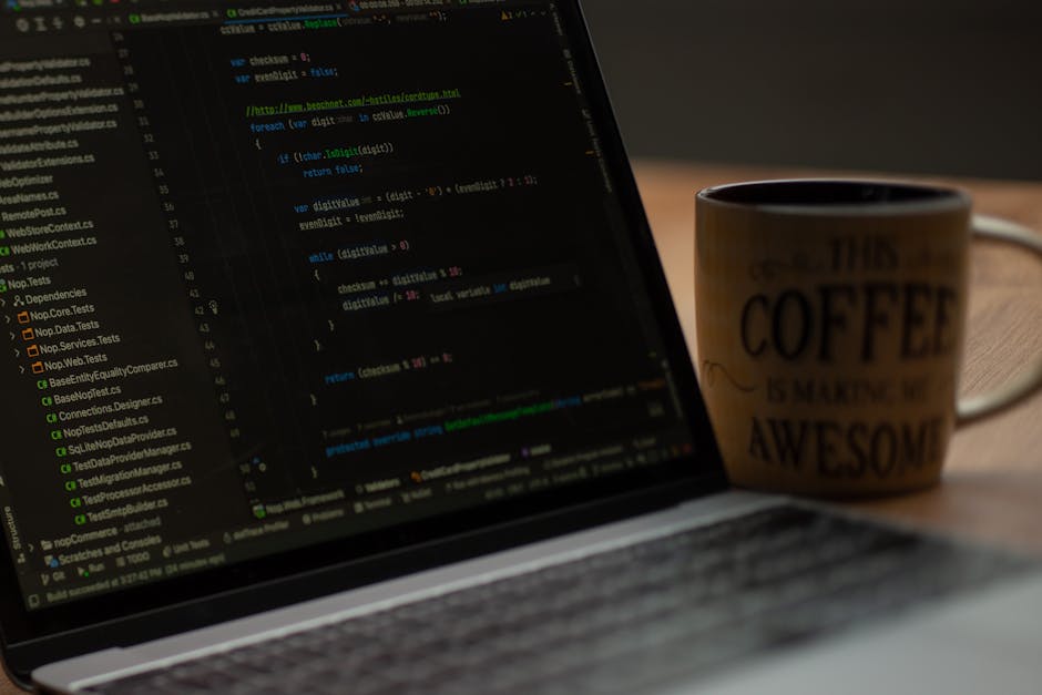A computer screen displaying a code editor with HTML language, showing lines of code for an HTML document, including elements such as <!DOCTYPE html>, <html>, <head>, <title>, and <link> tags. The cod